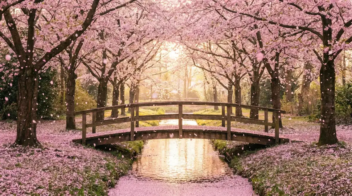 樱花桥畔 - 爱情岛路线二路线三京东唯品会 唯美风景